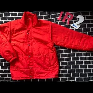 Red puffy polyester jacket/vest size L